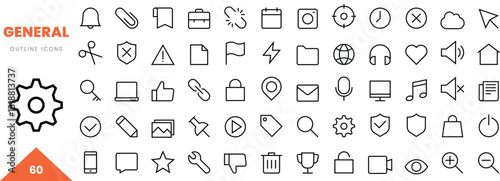 general outline icon collection. Vector illustration