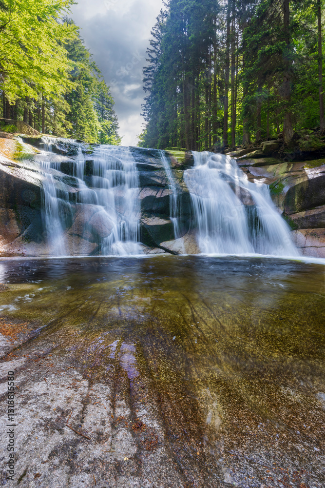 Waterfall Mumlava near Harachov, Giant Mountains (Krkonose), Eastern Bohemia, Czech Republic