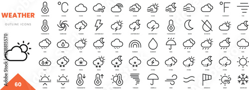 weather outline icon collection. Vector illustration