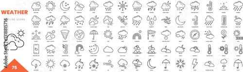 weather outline icon collection. Vector illustration