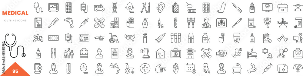 medical outline icon collection. Vector illustration medical outline icon collection. Vector illustration