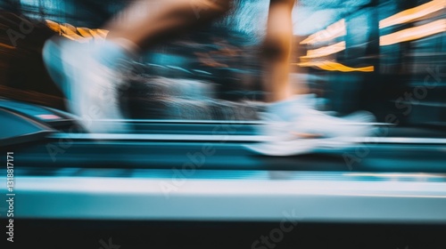 Obraz na płótnie Running on treadmill, blurred motion w salonie