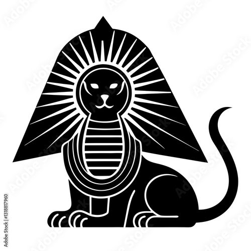 Solar sphinx silhouette vector illustration