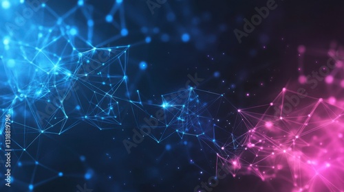 Vector background featuring virus particles, DNA structures, and abstract connections symbolizing medicine and business