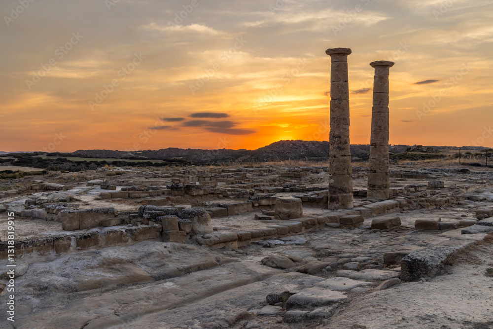 Los Banales, Roman archaeological site near Uncastillo, Province of Zaragoza, Spain