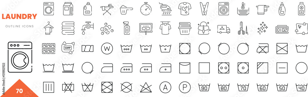 laundry outline icon collection. Vector illustration laundry outline icon collection. Vector illustration