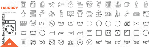 laundry outline icon collection. Vector illustration