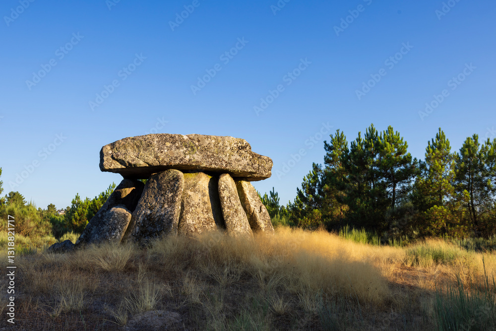 Dolmen Anta de Fonte Coberta near Alijo, Vila Cha, Portugal
