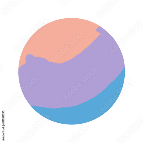 Pastel abstract sphere with blended colors