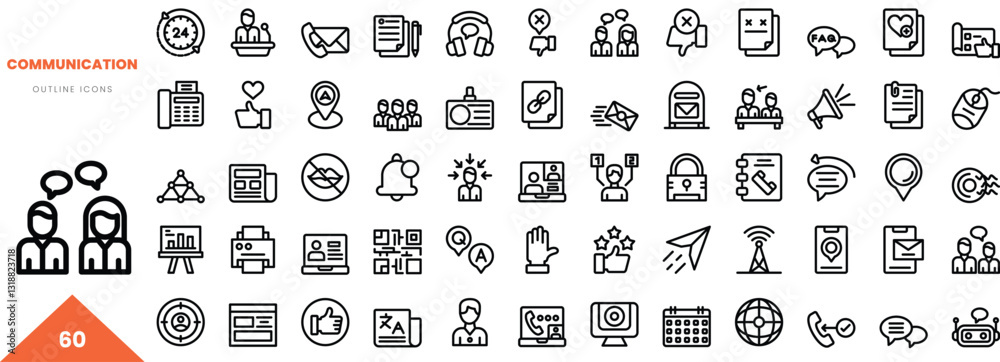 communication outline icon collection. Vector illustration communication outline icon collection. Vector illustration
