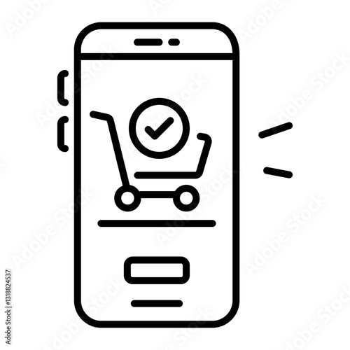 A line style icon of an online order confirmation 