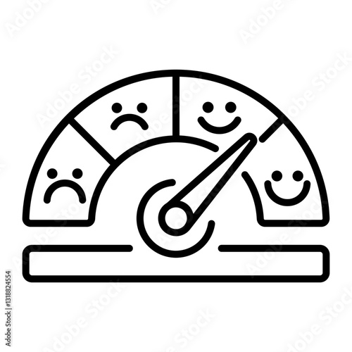 A linear style icon of gauge showing business performance 