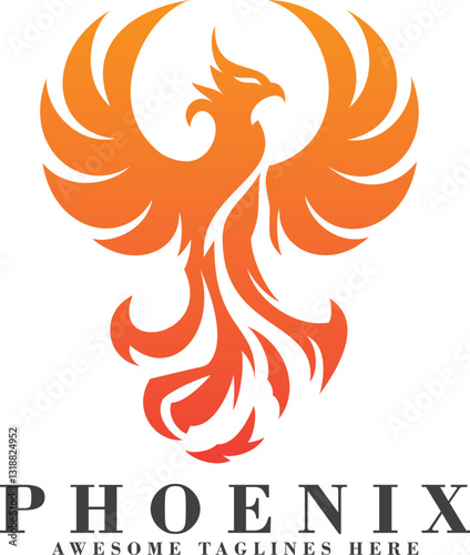 phoenix logo design vector template