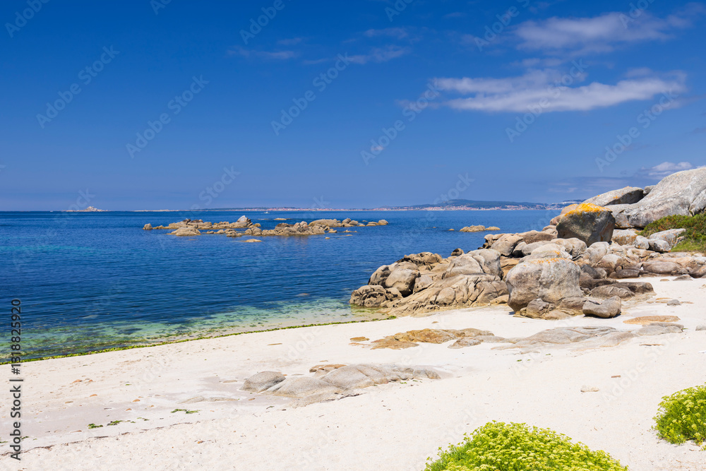 Praia de Con Negro and Praia da Poza beach, Province of Pontevedra, Galicia, Spain
