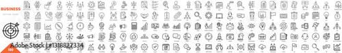 business outline icon collection. Vector illustration