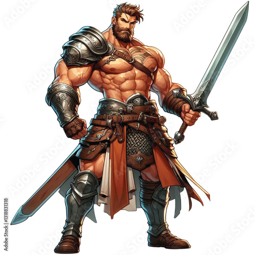 Muscular Swordsman vector