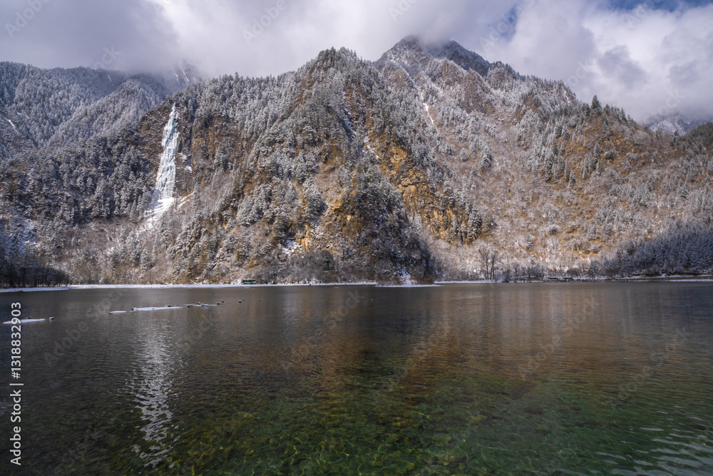 Bipenggou National Park in Sichuan China, is a natural reserve blessed with typical alpine views, including virgin forest, plateau lakes, glaciers, snow mountains, tinkling streams and waterfalls