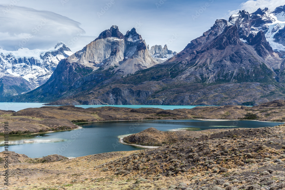 Nice view of Torres Del Paine National Park, Chile.