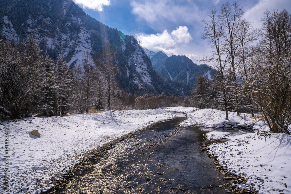 Bipenggou National Park in Sichuan China, is a natural reserve blessed with typical alpine views, including virgin forest, plateau lakes, glaciers, snow mountains, tinkling streams and waterfalls