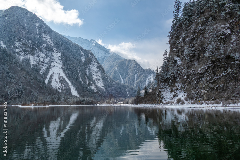 Bipenggou National Park in Sichuan China, is a natural reserve blessed with typical alpine views, including virgin forest, plateau lakes, glaciers, snow mountains, tinkling streams and waterfalls