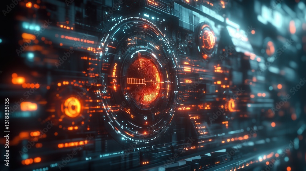 Futuristic digital interface abstract art in virtual space technology Futuristic digital interface abstract art in virtual space technology