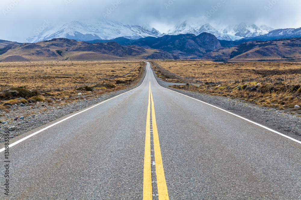 Nice view of the road through Argentinian Patagonia.