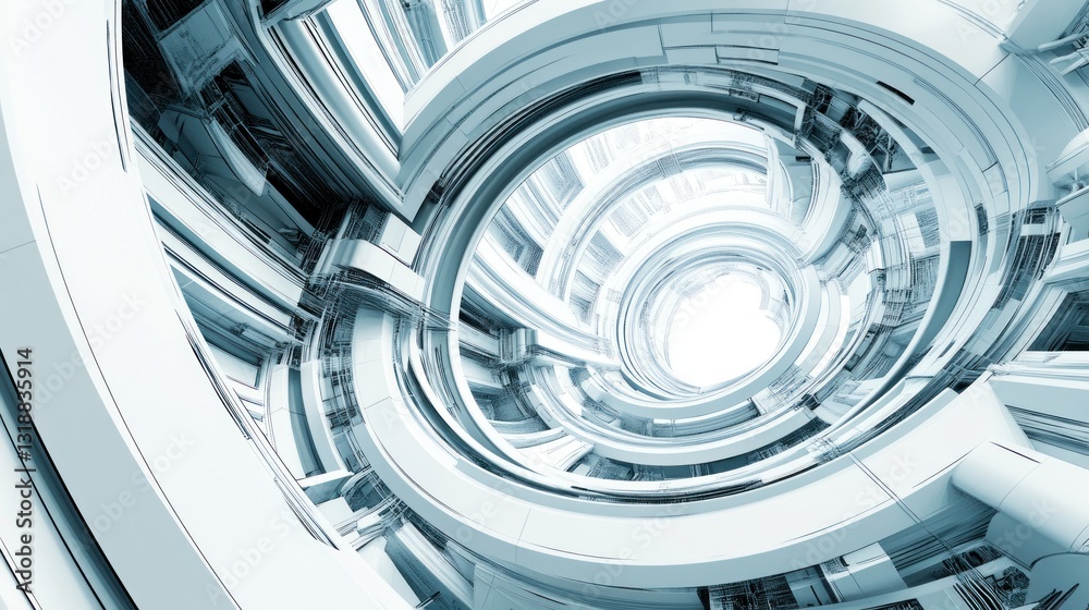 Abstract futuristic spiral tunnel. Abstract futuristic spiral tunnel.