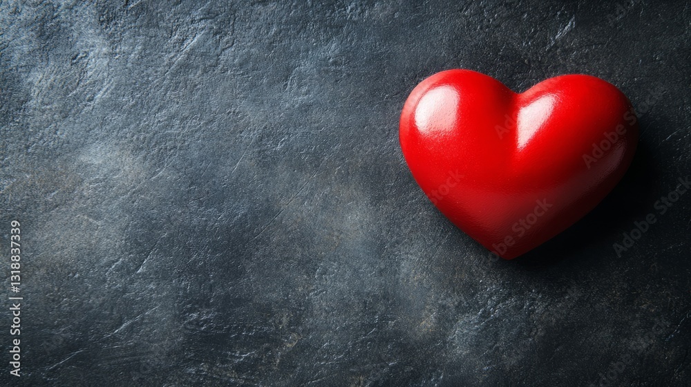 Obraz premium Red Heart on Black: A Minimalist Symbol of Emotion and Simplicity 