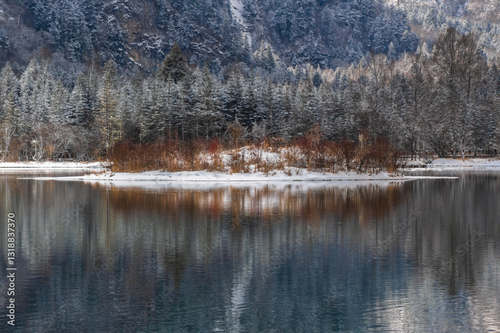Bipenggou National Park in Sichuan China, is a natural reserve blessed with typical alpine views, including virgin forest, plateau lakes, glaciers, snow mountains, tinkling streams and waterfalls
