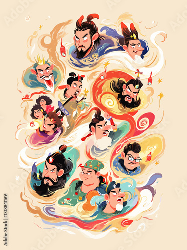  The Eight Immortals are a popular group of characters in Chinese art and folklore Word Cloud Concept