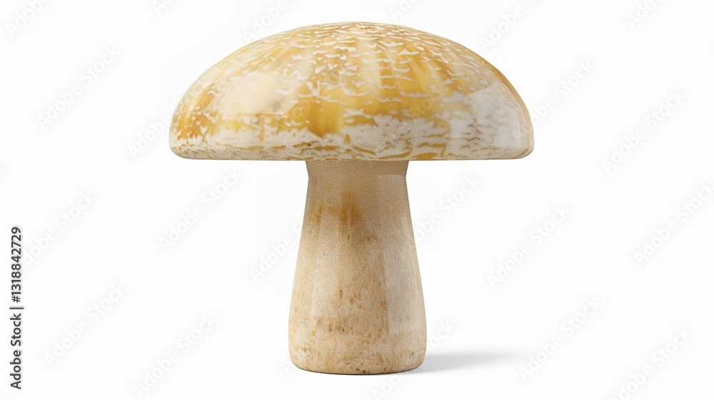 A champignon and a mushroom are isolated on a clean white background with a clipping path applied. The image showcases a full depth of field, highlighting the detailed texture and shape of these fungi A champignon and a mushroom are isolated on a clean white background with a clipping path applied. The image showcases a full depth of field, highlighting the detailed texture and shape of these fungi