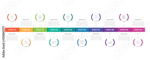 Minimal infographic template design with numbers 10 options or steps