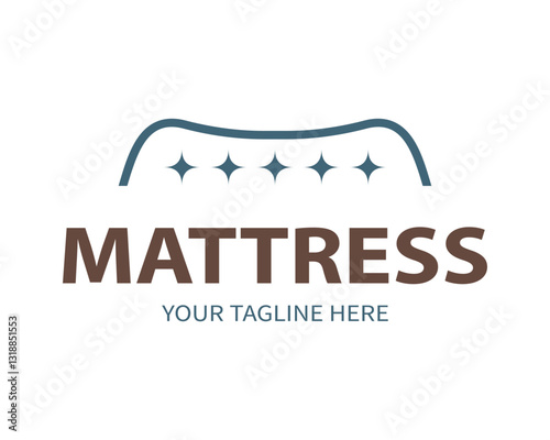 Creative concept logo of hybrid mattress. Twin Mattress emblem.