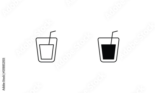 Hydration icons set line and glyph vector stock illustration