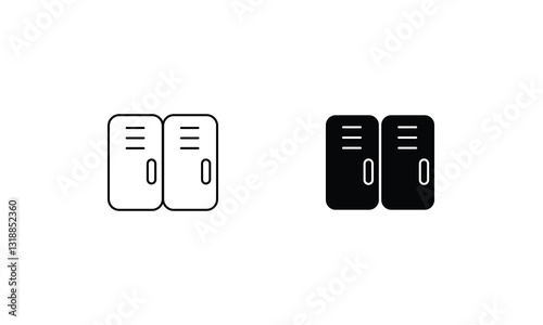 Locker Room icons set line and glyph vector stock illustration
