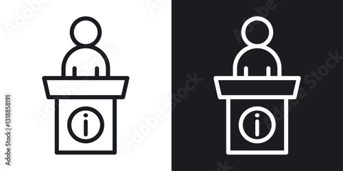Help desk information icon set in black and white stroke lines