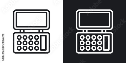 Makeup palette icon set in black and white stroke lines