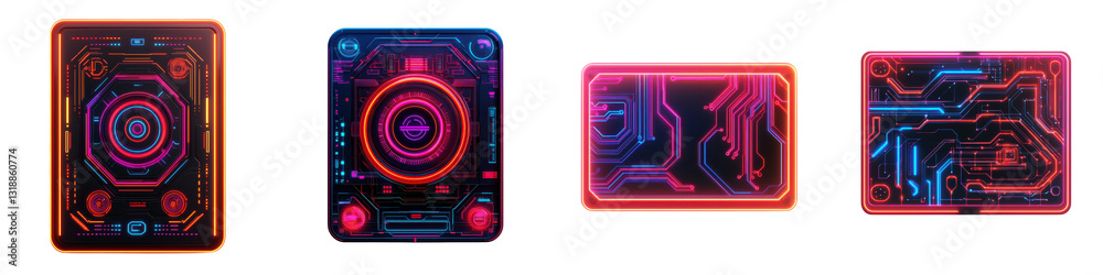 Futuristic digital circuit board backdrop with glowing neon colors intricate lines and geometric patterns representing the complex world of advanced intelligence and digital innovation Futuristic digital circuit board backdrop with glowing neon colors intricate lines and geometric patterns representing the complex world of advanced intelligence and digital innovation