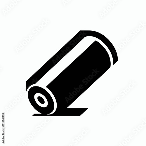 Paper Roll silhouette in black on a white background