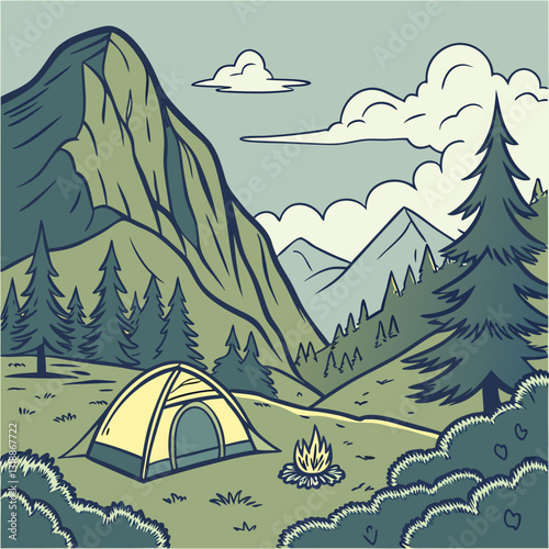 camping in the mountains