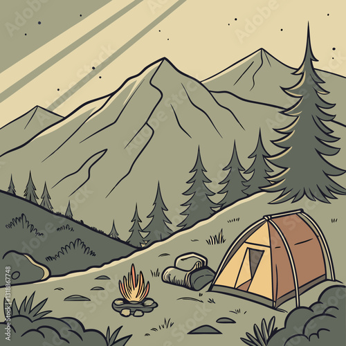 camping in the mountains
