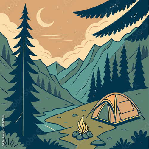 camping in the mountains