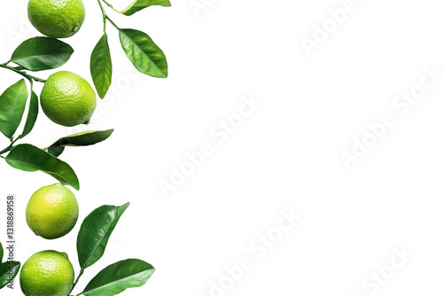 Wallpaper Mural Fresh limes on branches, transparent background, food photography Torontodigital.ca