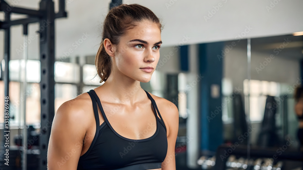 Obraz premium portrait of a healthy young woman in a gym