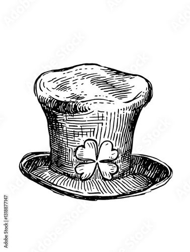 Celebrate joy and fortune with a charming green top hat featuring a lucky clover design, perfect for festive occasions and gatherings