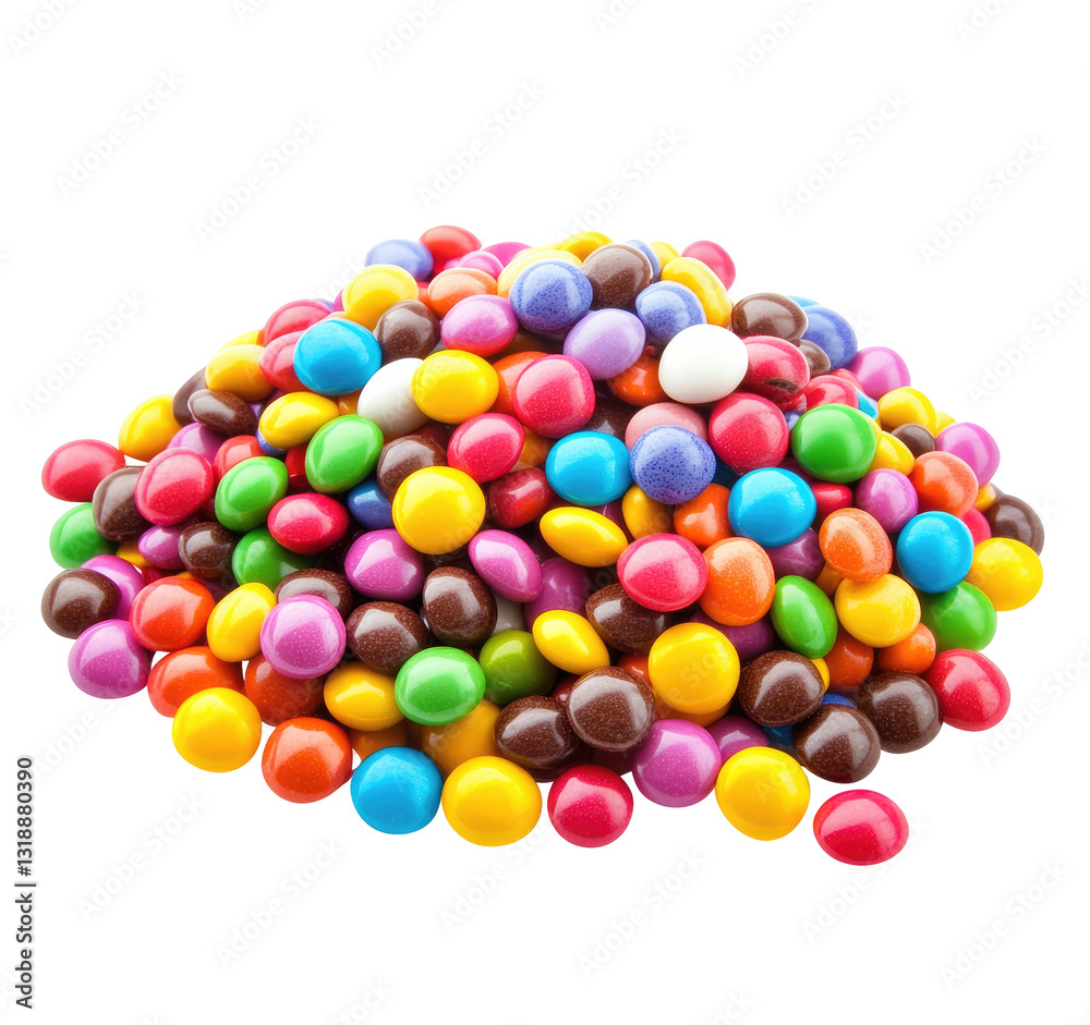 Colorful round candies pile on transparent background Colorful round candies pile on transparent background