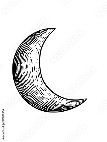 Celestial crescent moon design symbolizes tranquility and mystery in the night sky