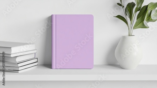 Generic Mockup Softcover Overview Diary Purple Shelf