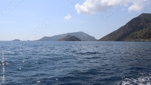 Aegean Sea and costal view near the Dead Sea (Olu Deniz) in Fethiye, Mugla, Turkey.