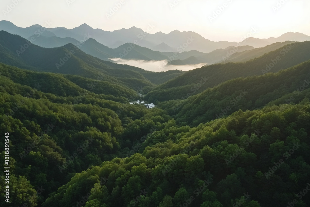 Obraz premium Verdant Mountain Valley